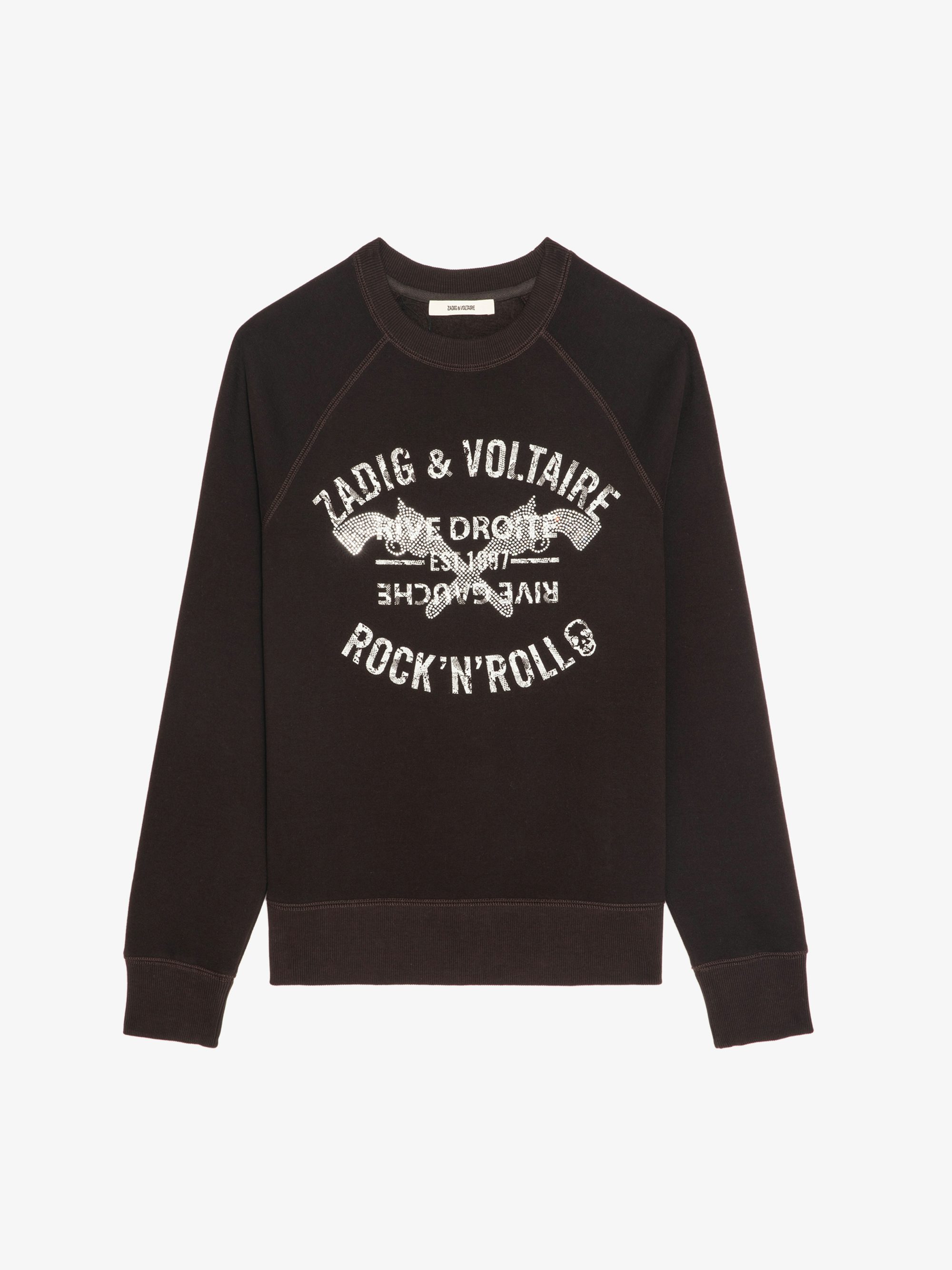 Upper Sweatshirt - Long-sleeved sweatshirt with rhinestone print on the front.